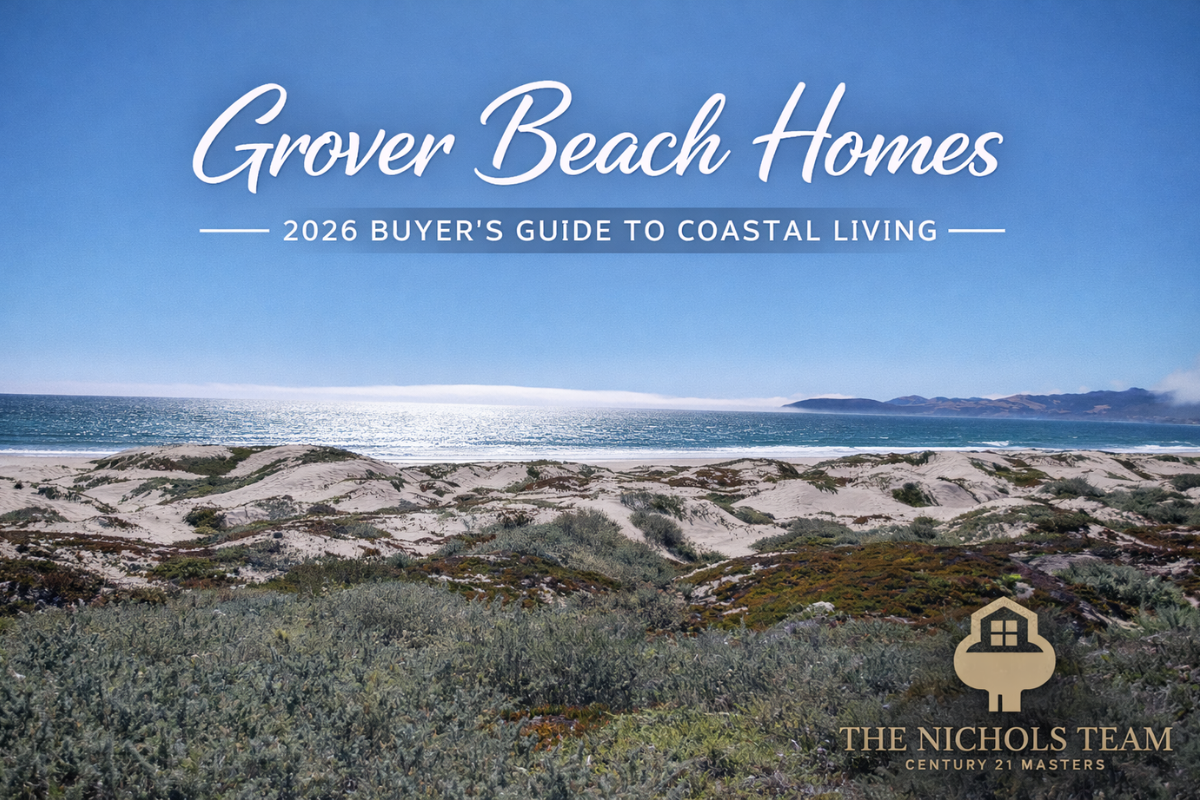 Grover Beach Homes coastal dunes and Pacific Ocean view in Grover Beach, San Luis Obispo County.